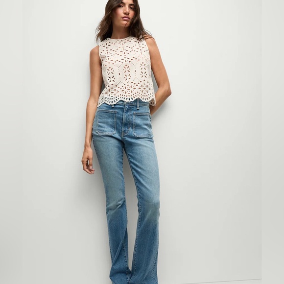 Veronica Beard Denim - Veronica Beard Beverly Skinny Flare Patch Pocket Jeans